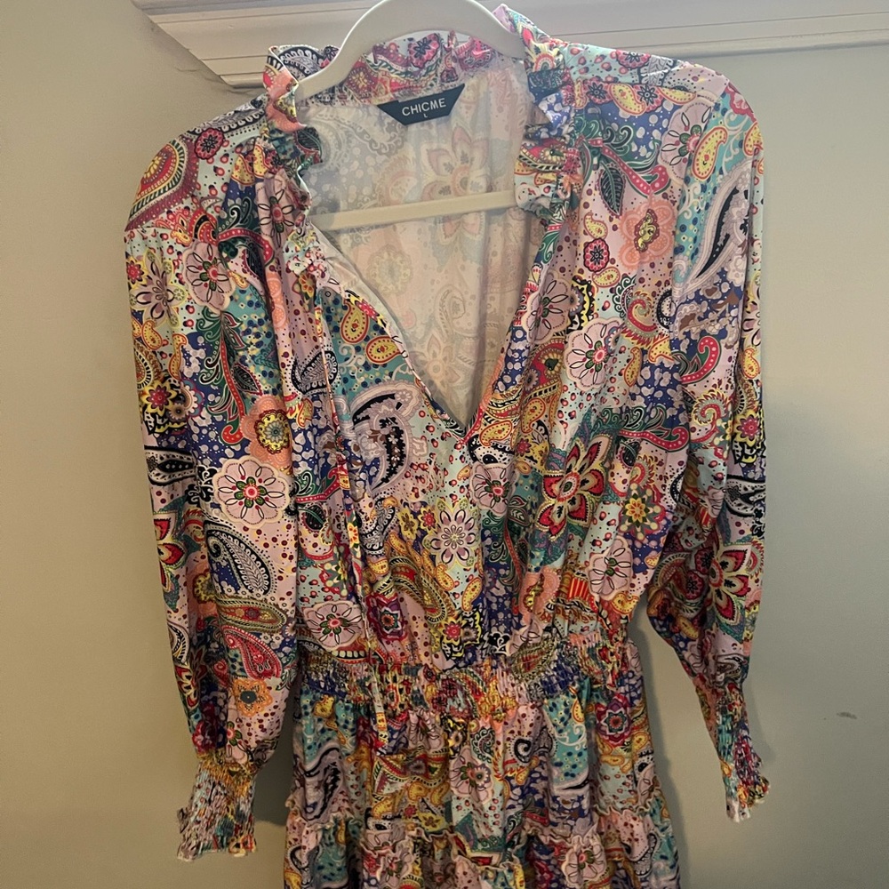 chic Multicolor Paisley Dress